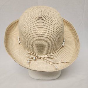 Ladies Straw Hat w/Beaded Band